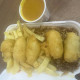 chicken balls(5), egg fried rice&chips&curry sauce